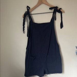 Navy Blue Tie-Strap Romper